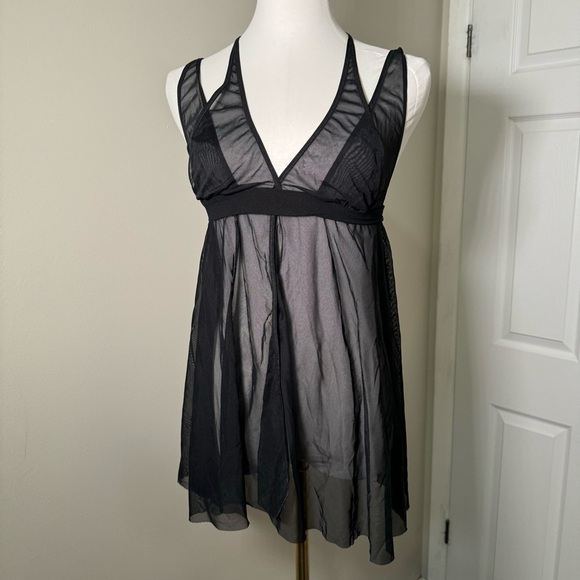 Aubade Paris French  lingerie gothic babydoll mesh slip/ top M - Picture 2 of 6